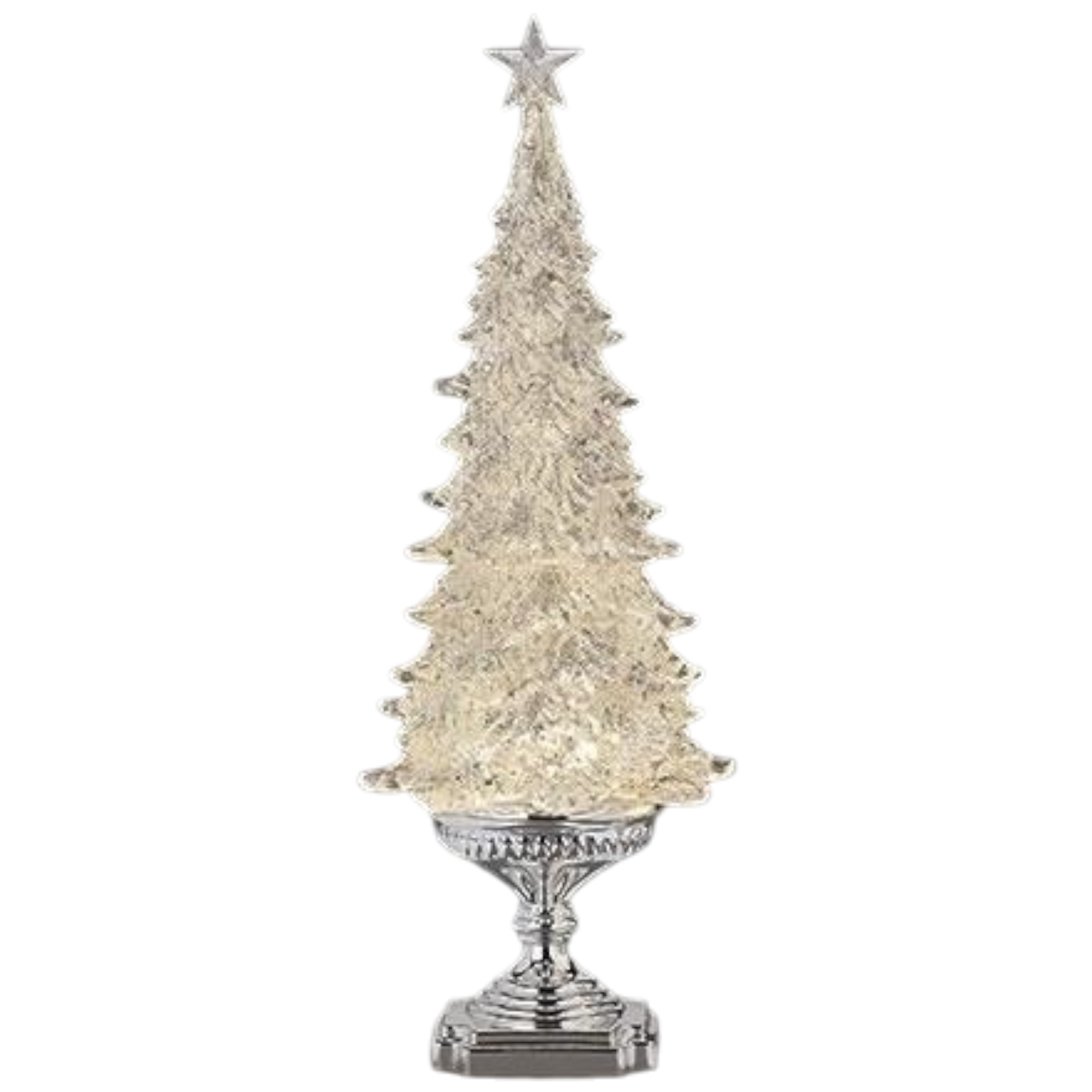 Silver Lighted Glitter Swirl Tree – 20 Inch