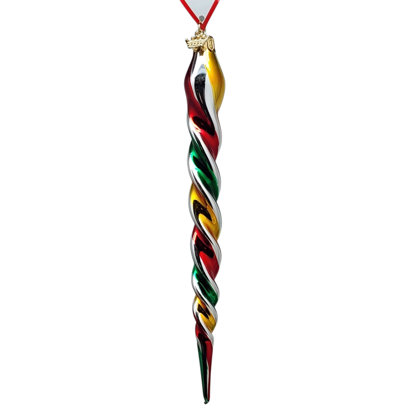 Rainbow Twister Glass Icicle -