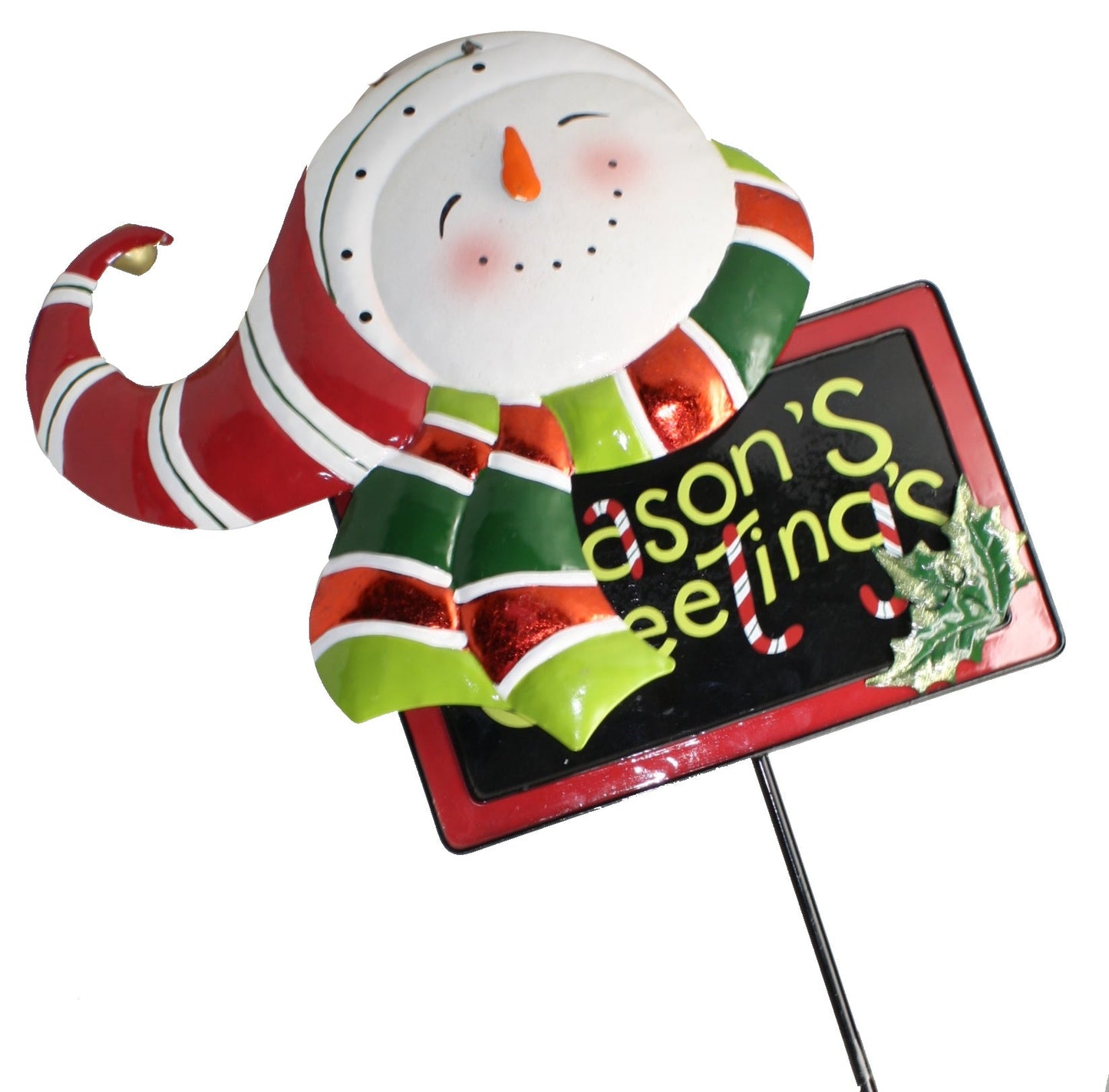 Snowman Season Greeting Metal Sign