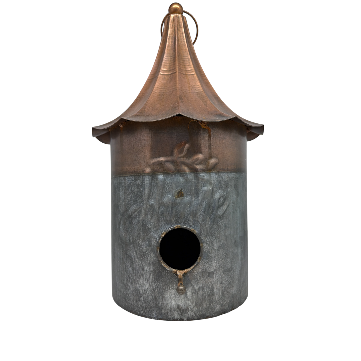 Rustic Metal Hanging Birdhouse