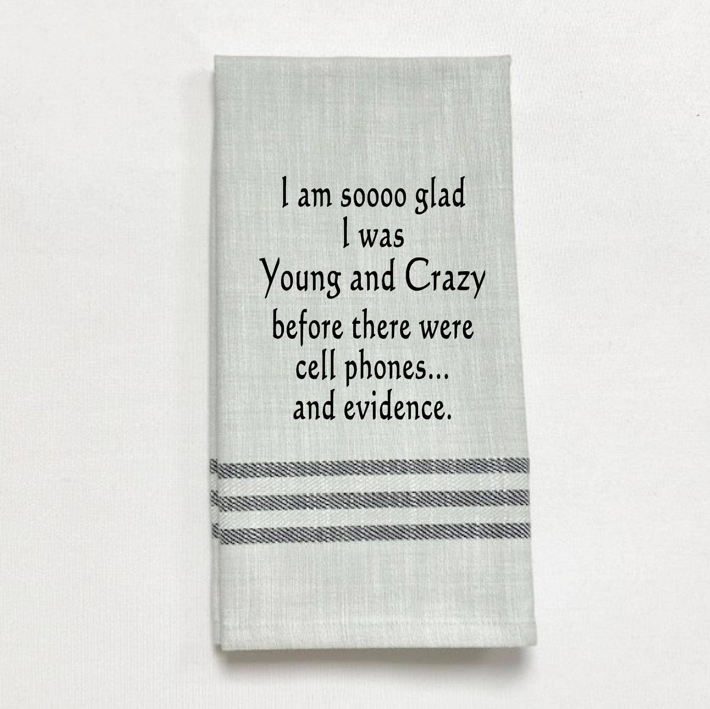 Dish Towel - Young And Crazy - Grey