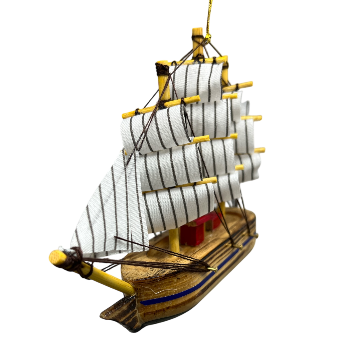 Schooner Brown Boat Ornament