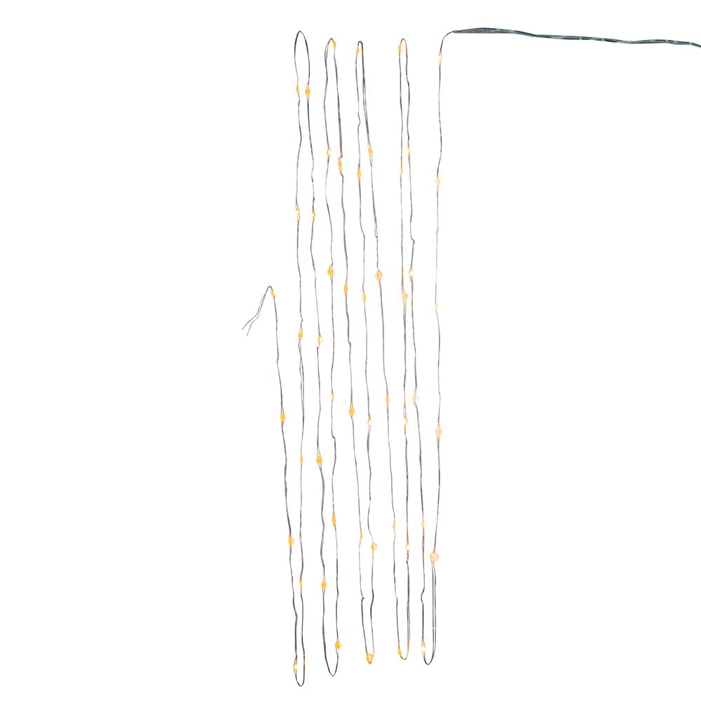 50-Light Battery-Operated Classic White Superbright LED Light Set - Clear Wire