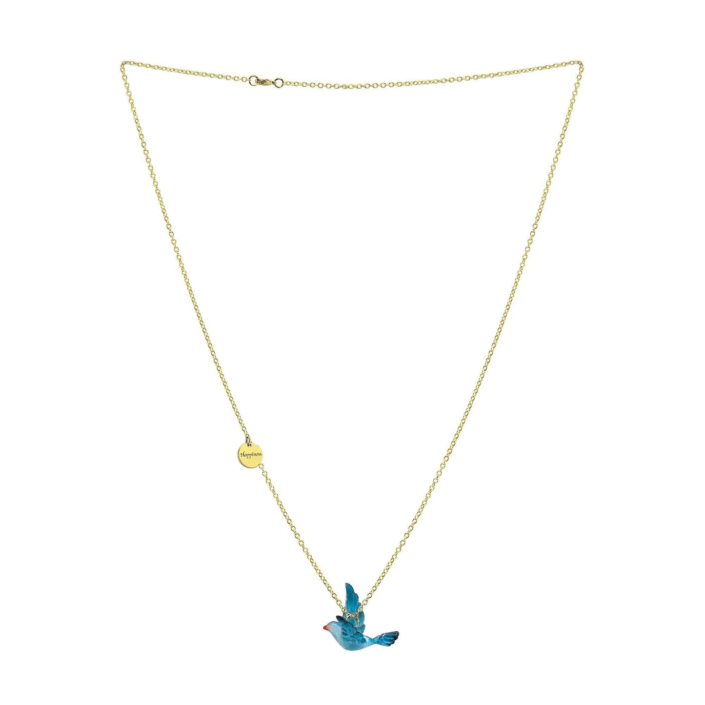 Happiness Bluebird Necklace - Gold-tone Chain