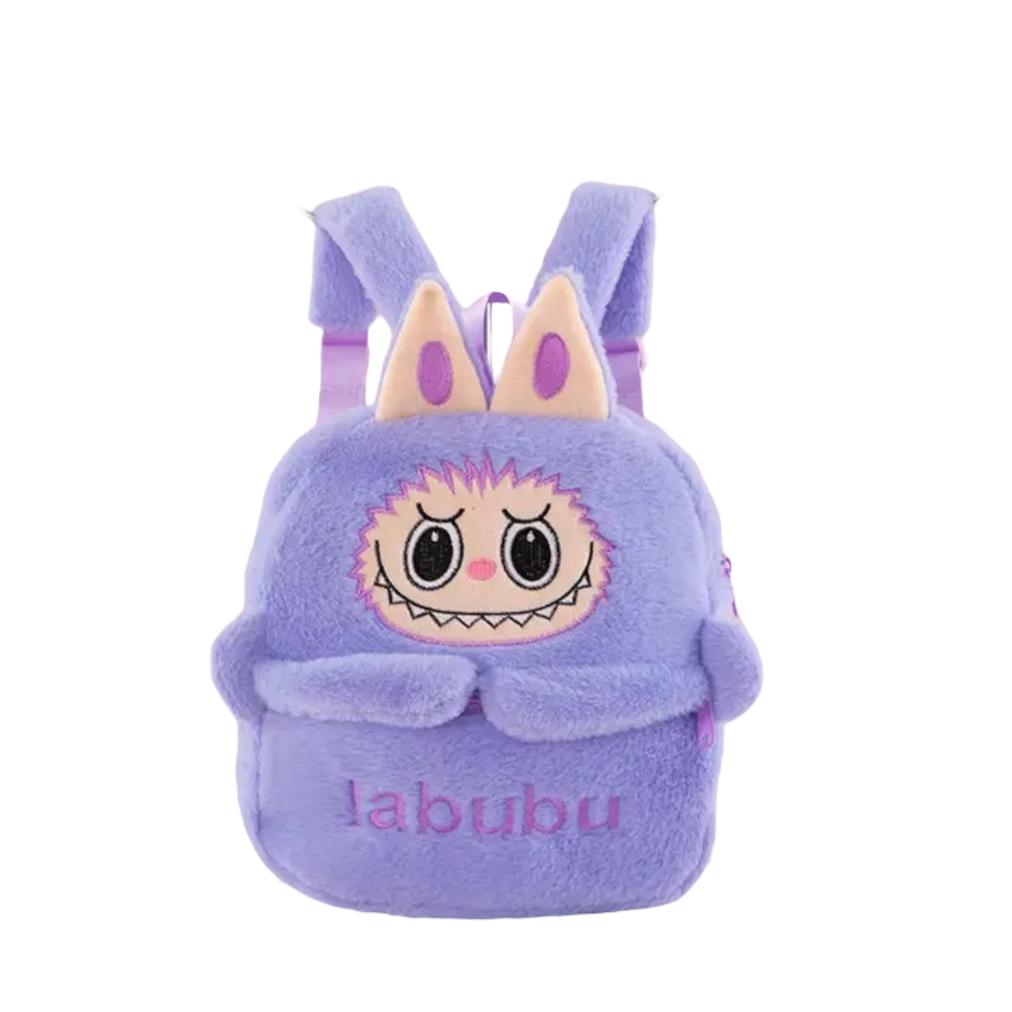 Cartoon Labubu Furry Backpack Children's Plush Backpack - Purple