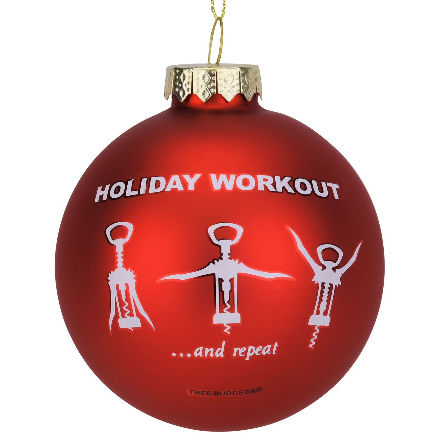Wine Opener Holiday Workout Funny Glass Christmas Ornament