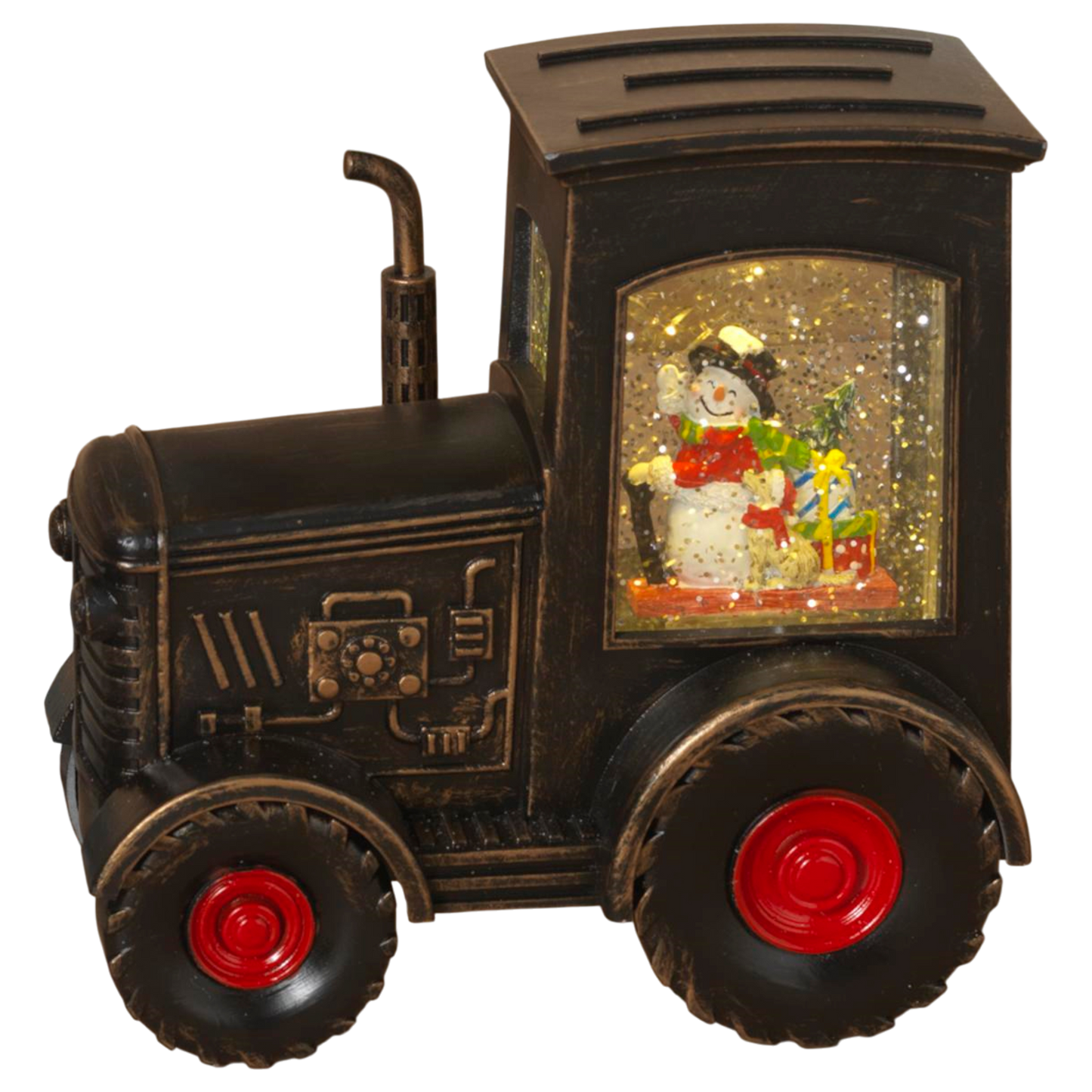 Lighted Spinning Tractor Waterglobe - Snowman