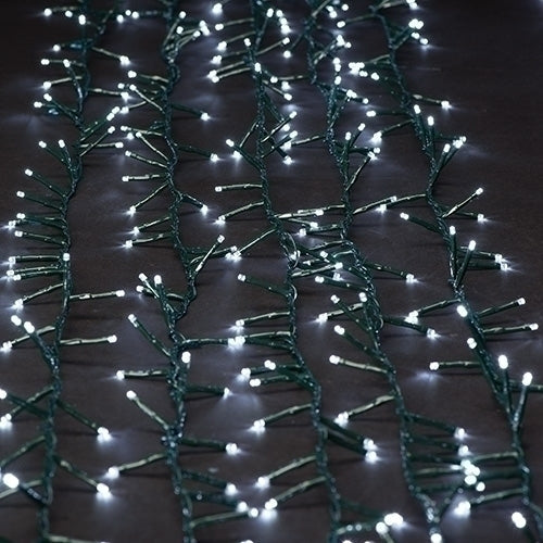 USB powered 1000 Superbright LED (82 foot) Green Wire Multifunction Lights with Timer - Cool White