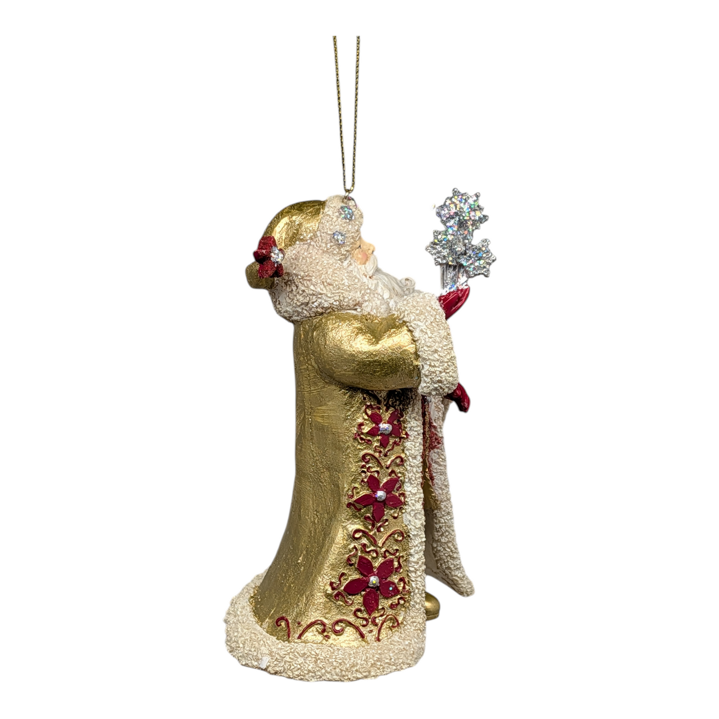 Holiday Diamonds Standing Santa with Snowflake Bouquet
