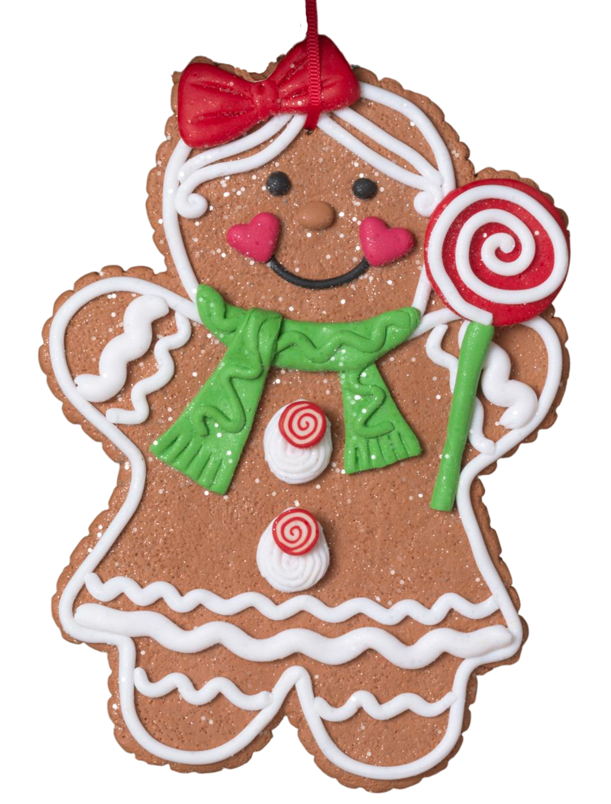 Oversize Clay Dough Gingerbread Ornament -