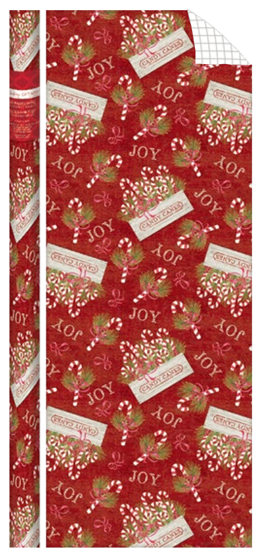 Traditional Roll Wrap - 40" x 288" - Candy Canes