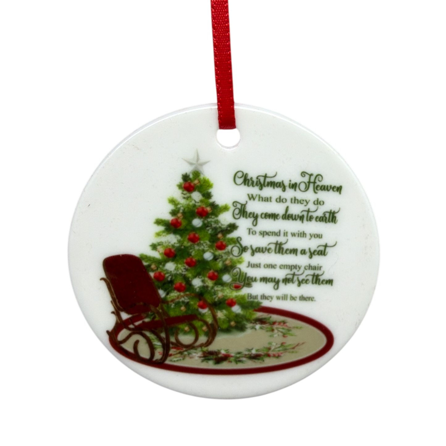 Christmas in Heaven Quote Ornament - A Touching Tribute