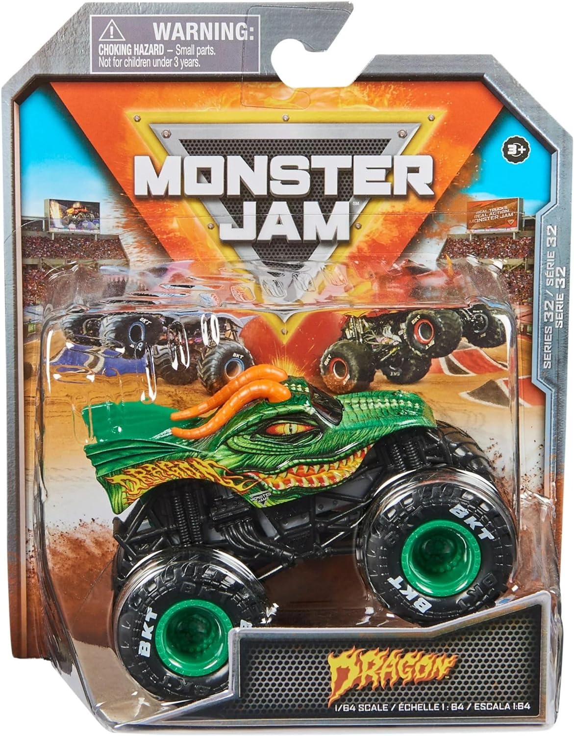 Monster Jam - 1:64 Scale Die Cast - Dragon with Green Hubs
