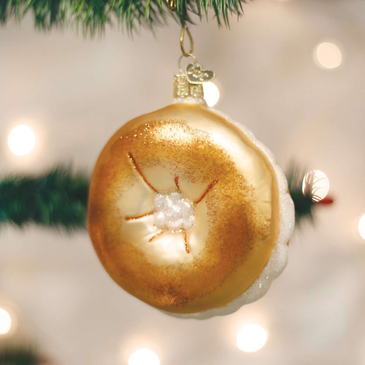 Bagel Glass Ornament