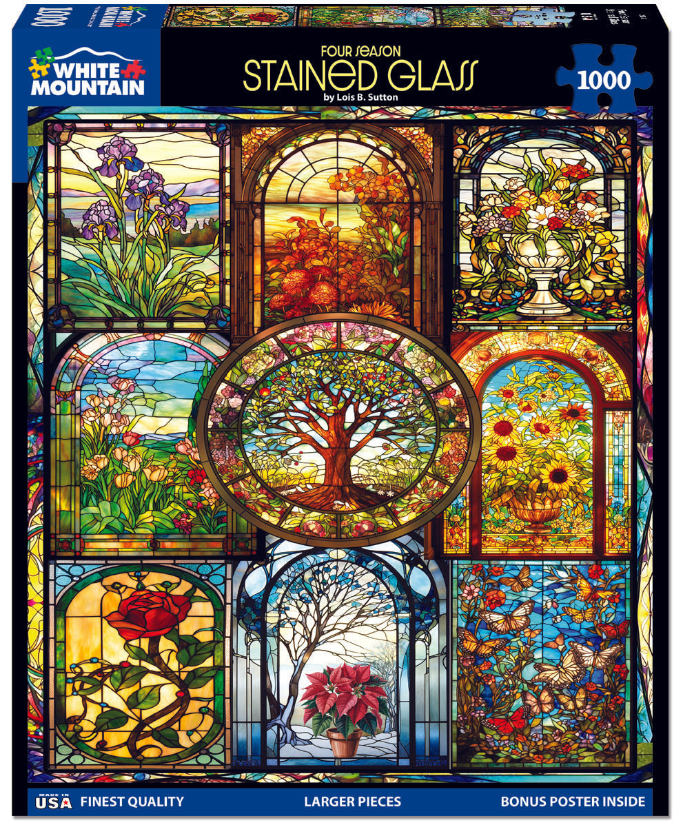 Four Season Stained Glass - 1000 Piece Jigsaw Puzzle