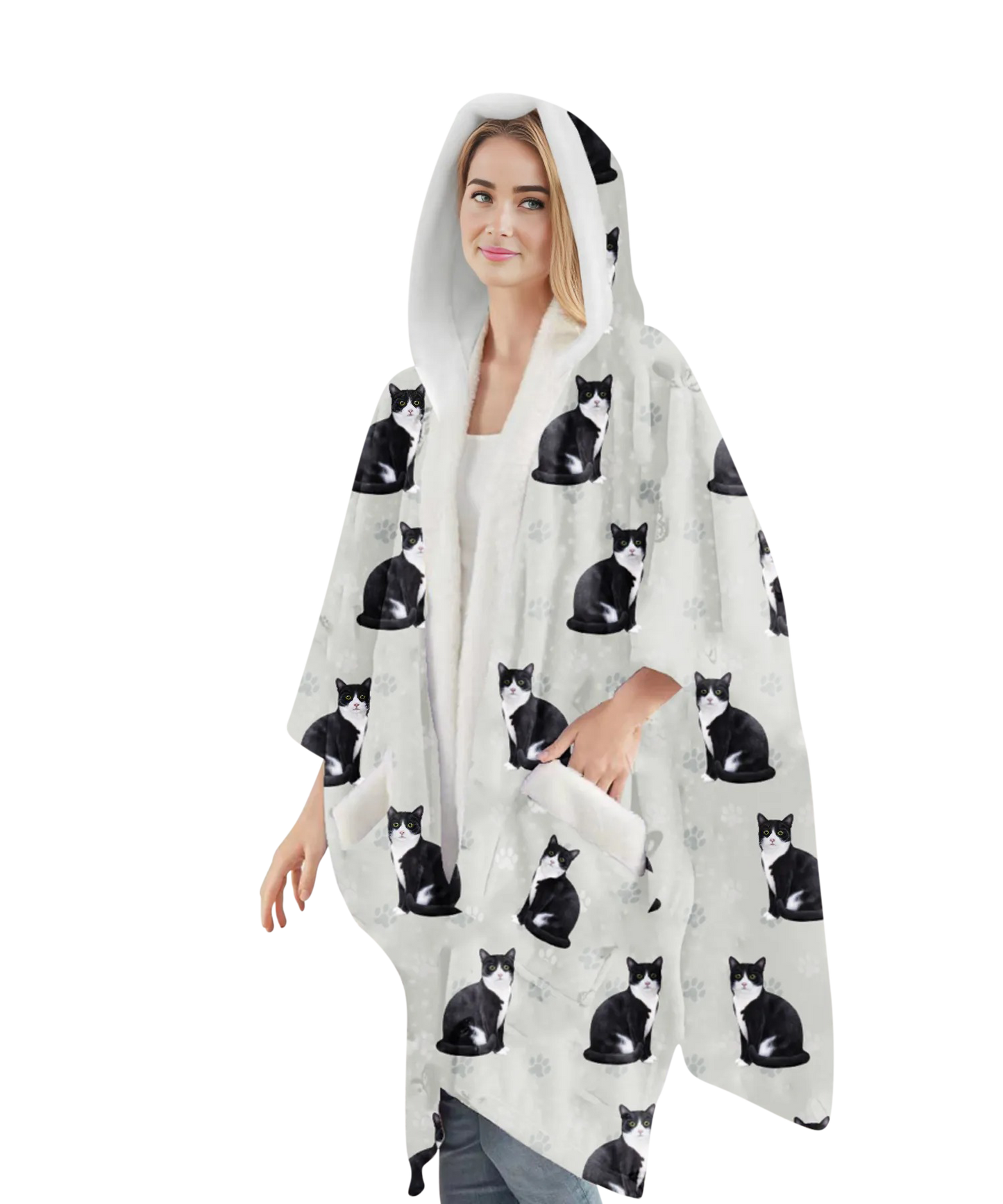 Snuggs Wrap - Black and White Cat