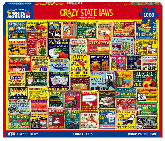 Crazy State Laws - 1000 Piece Jigsaw Puzzle