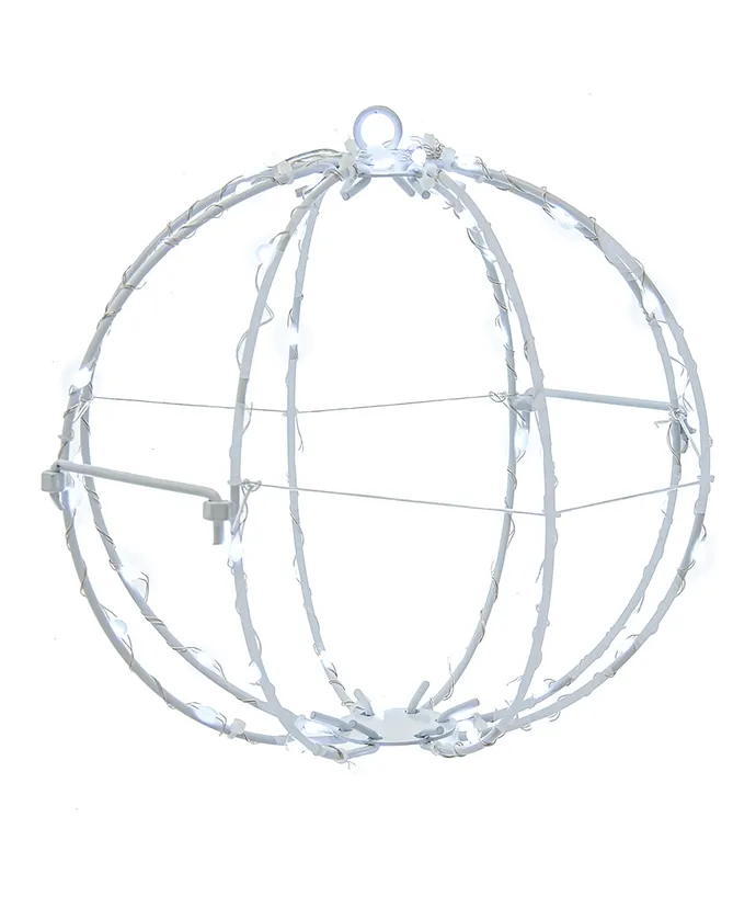 Cool White LED Foldable Metal Sphere - 6 Inch