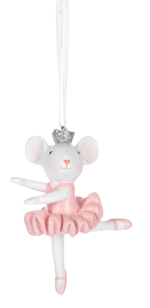 Dancing Mouse Ornaments - Pink Dress