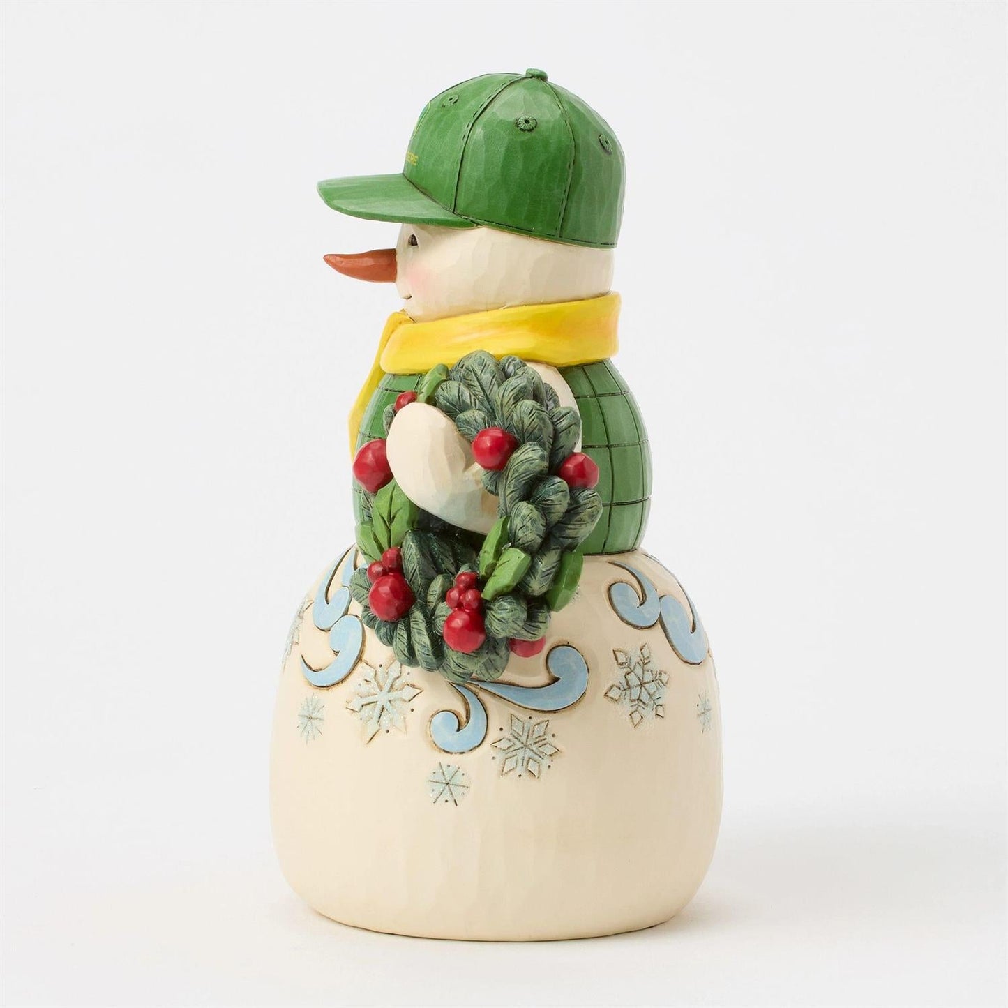 Snowman in John Deere Hat - Figurine