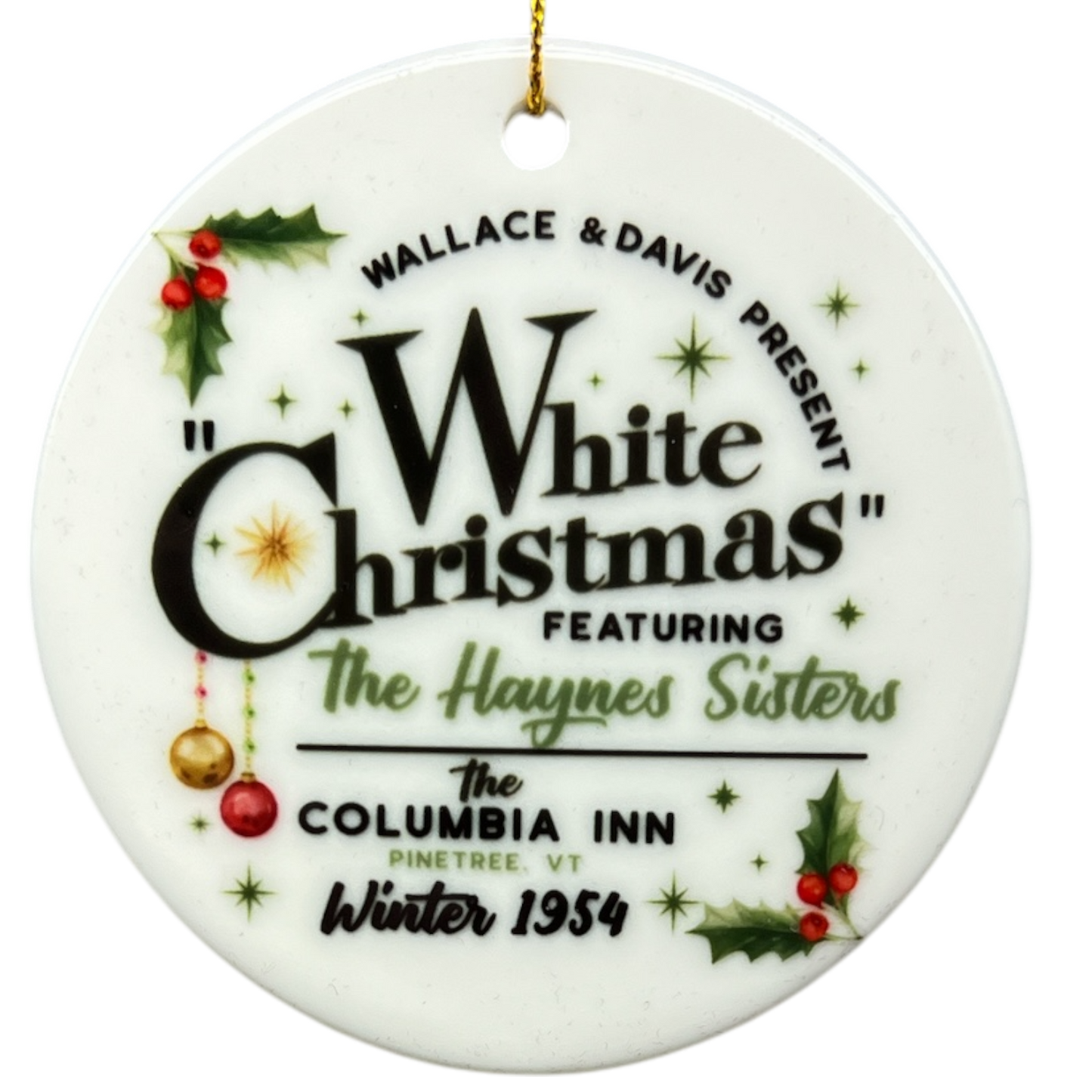 White Christmas Retro 1954 Holiday Inn Movie Ornament