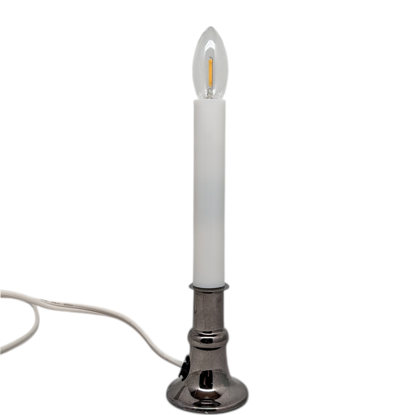 Dark Pewter Candle with LED Bulb and Sensor
