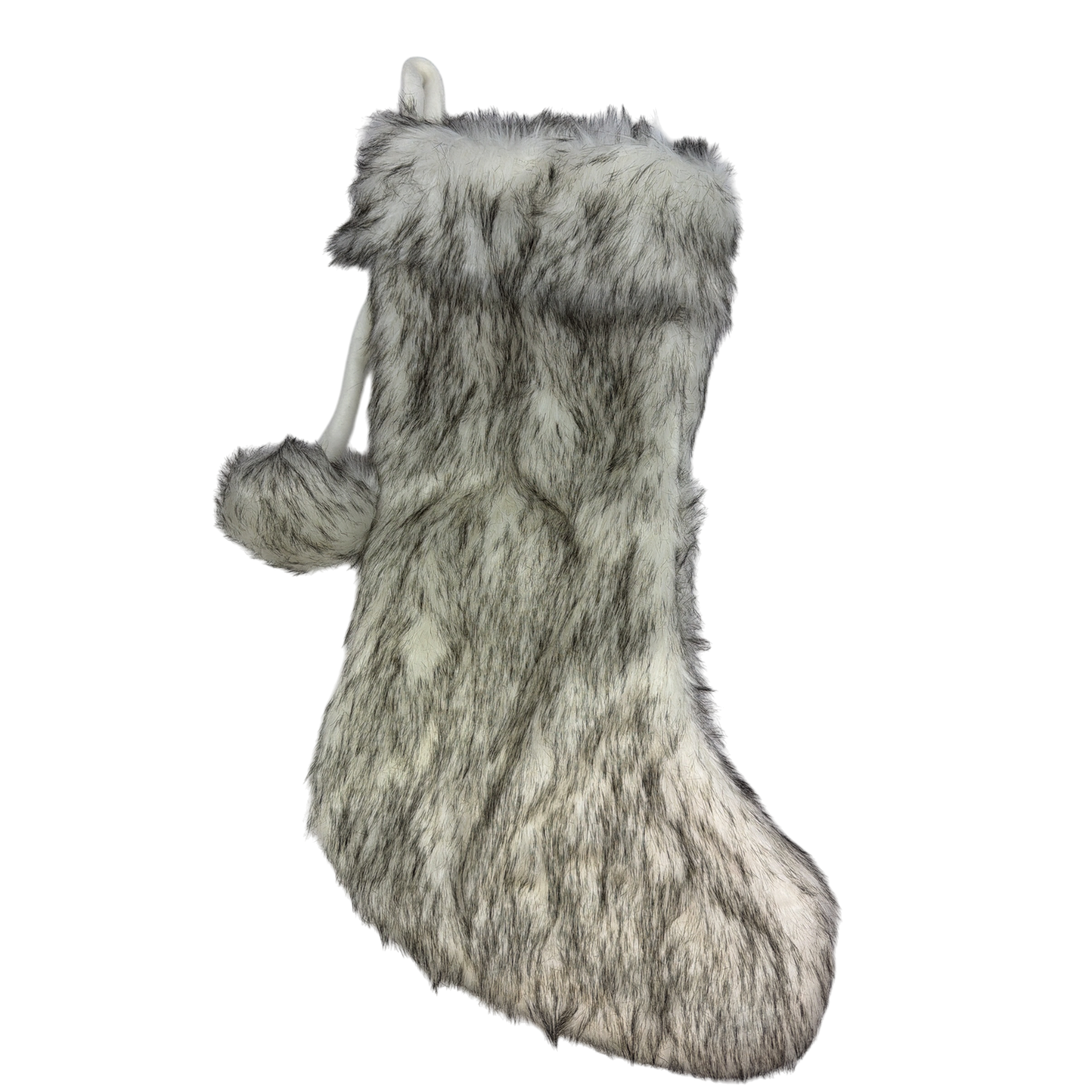 Black and White Faux Fur Stocking