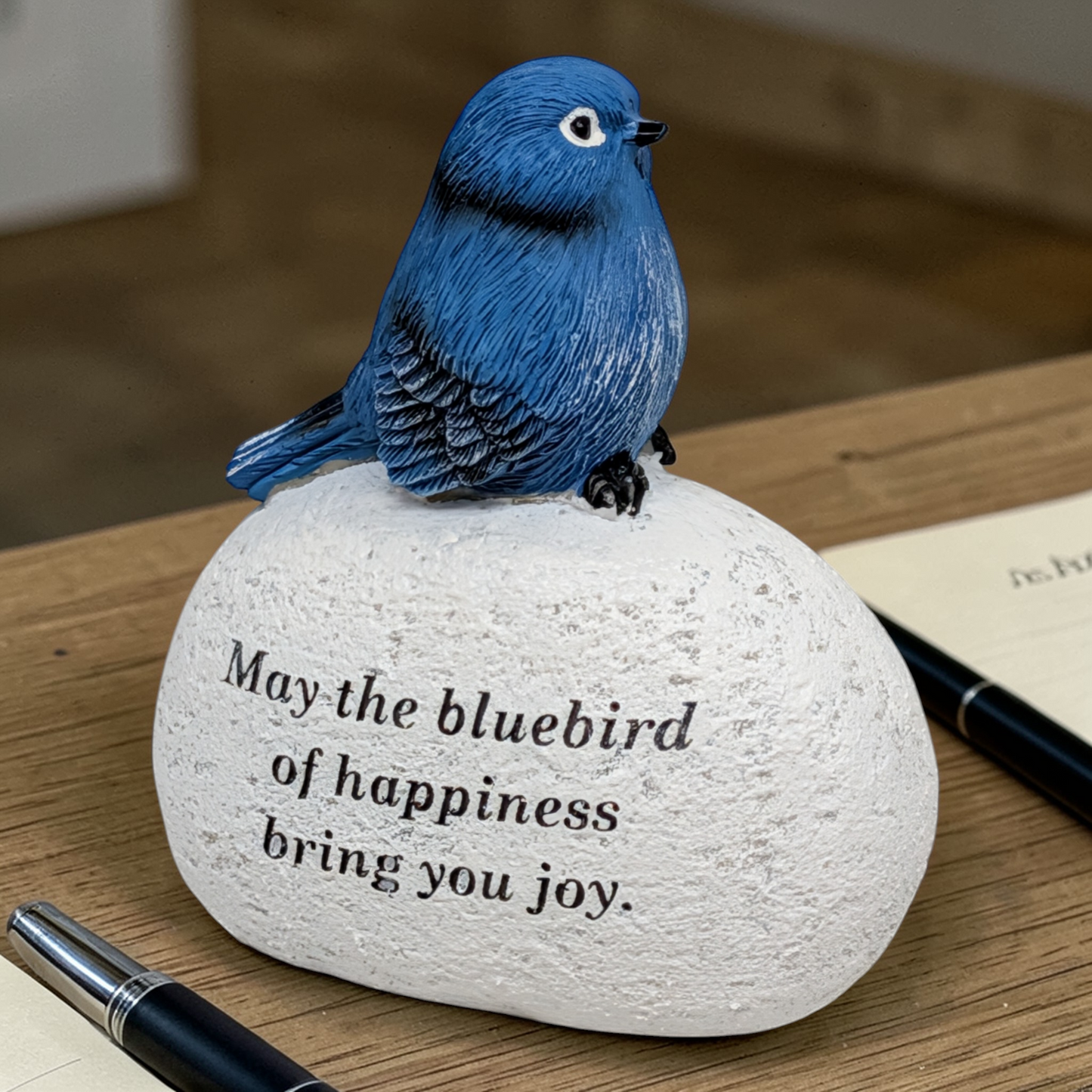 Bluebird on Stone Figurine – May the Bluebird of Happiness Bring You Joy