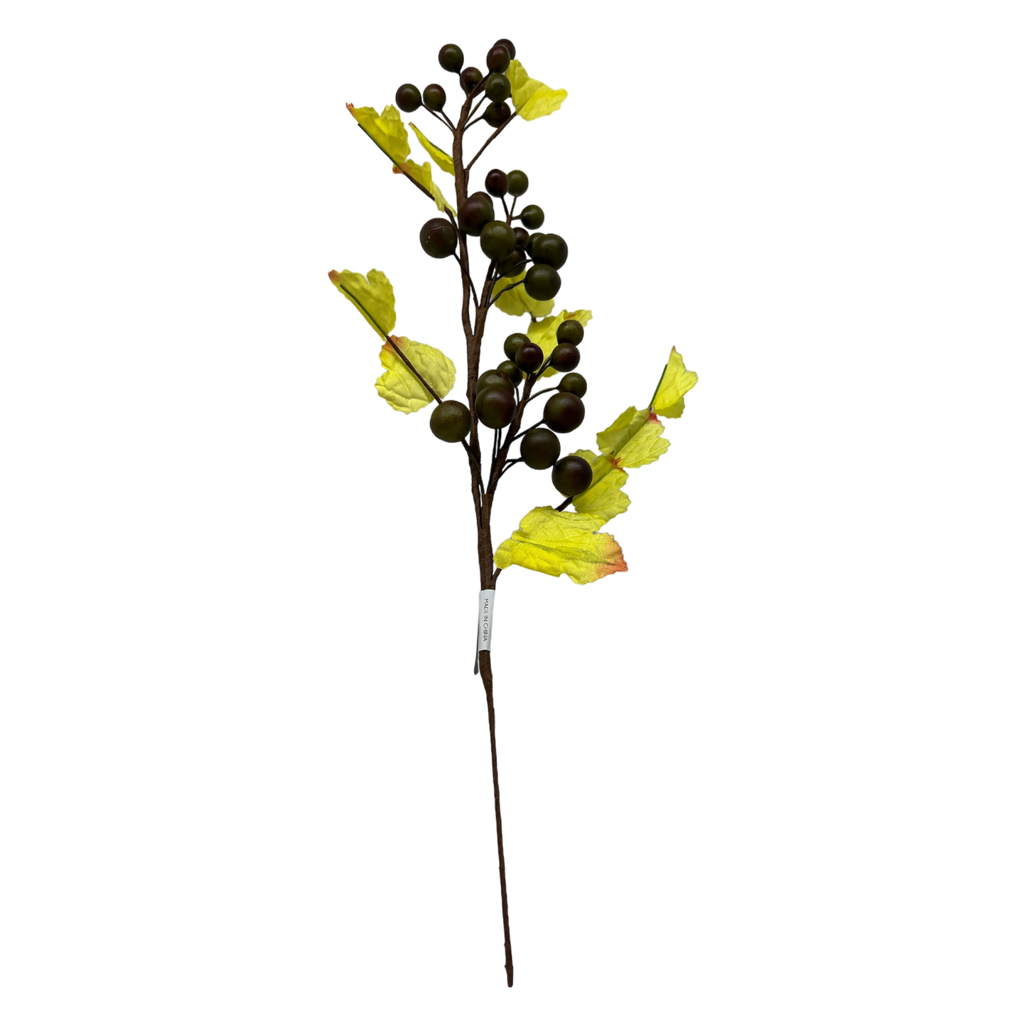 Green Grape Cluster Spray With Autumn Leaves 15 1/2 Inch
