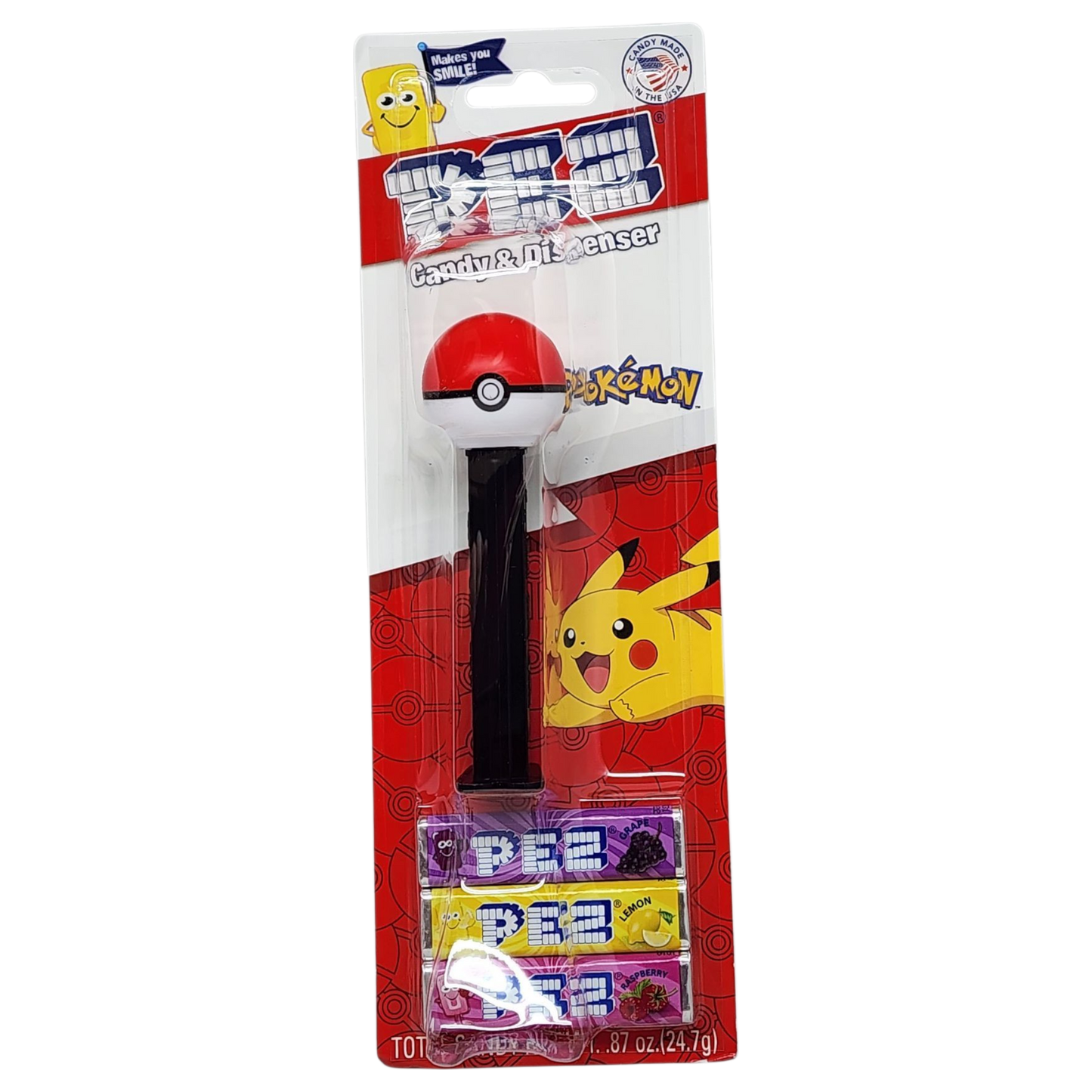 Pez Pokemon Dispenser with 3 Candy Rolls - Pokeball