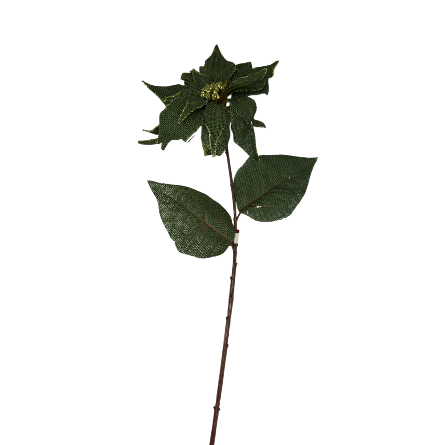 30-Inch Green Burlap Pointsettia Stem