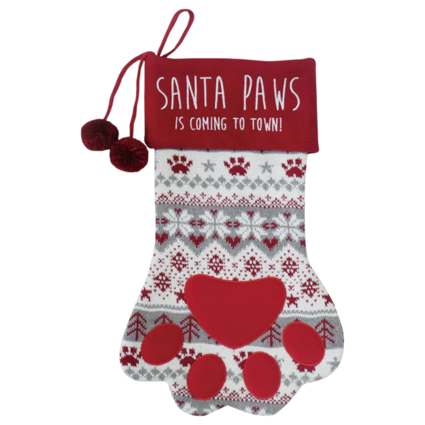 Cat's Paw Stocking - Embroidered -