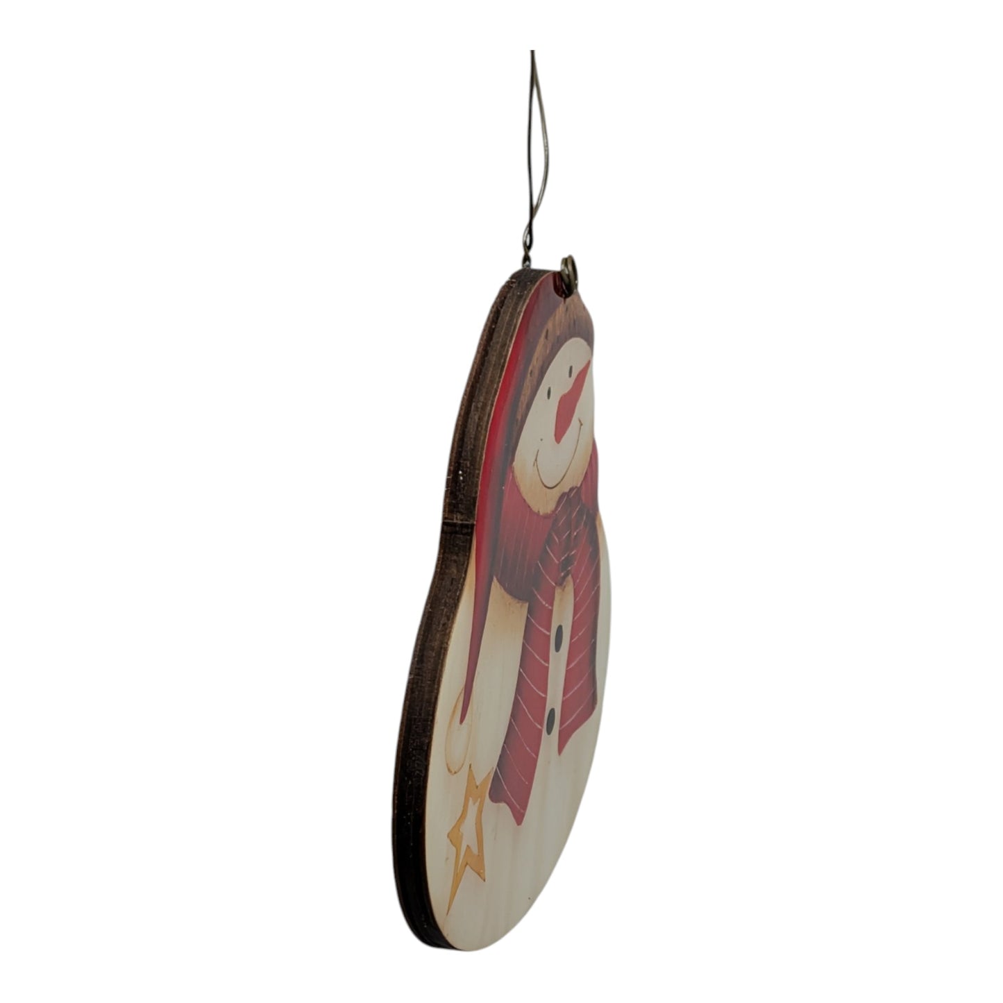 Whimsical Snowman Star Ornament