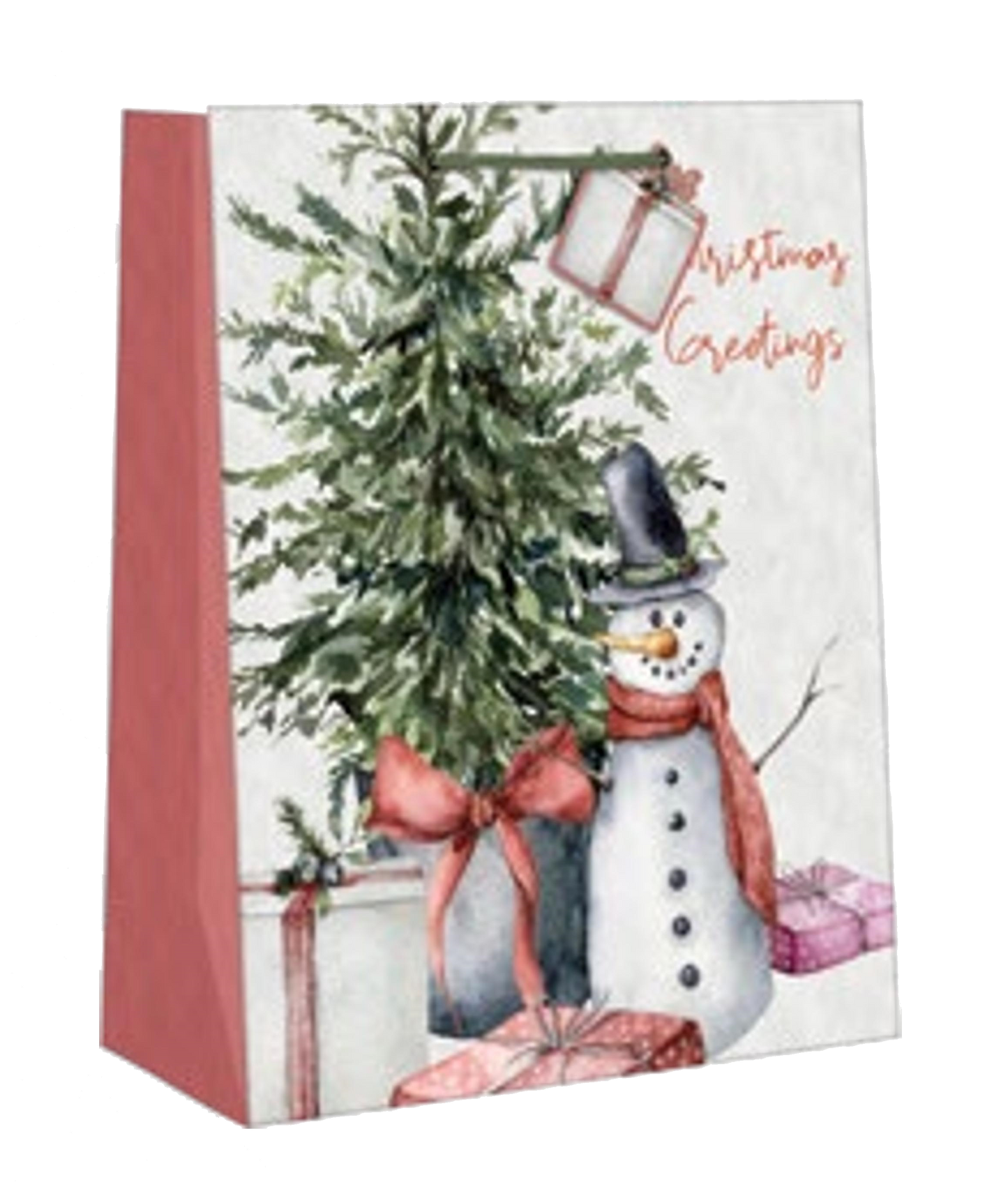 Traditional Giftbag - Snowman Greetings - Large