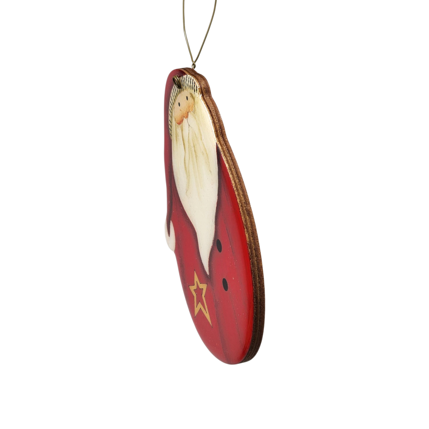 Cheerful Santa with Star Accent Ornament