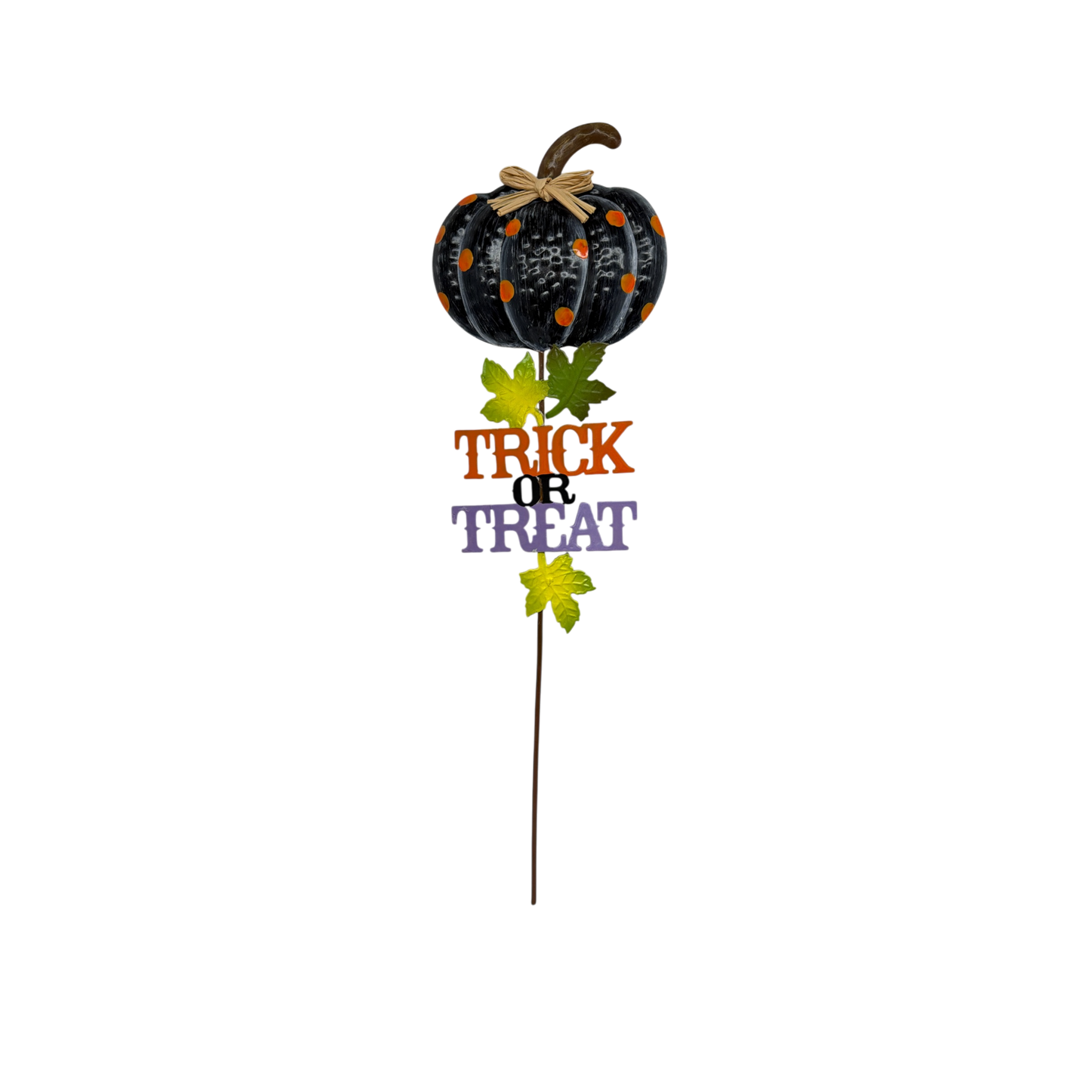 Trick Or Treat Black Pumpkin Garden Stake