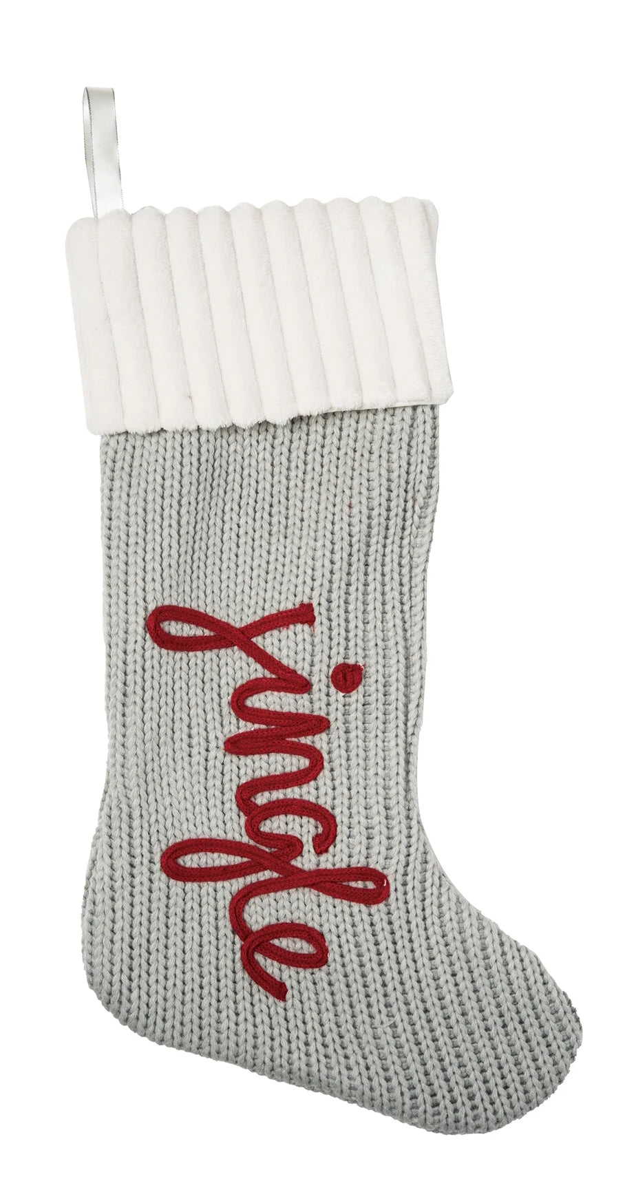 Jingle Grey Christmas Stocking