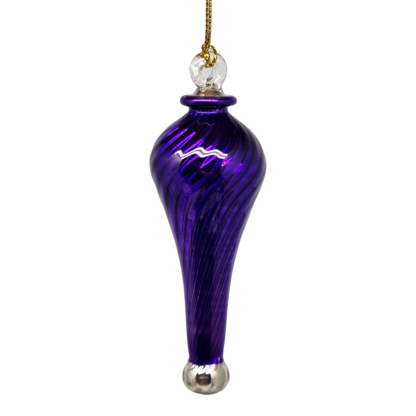 Shiny and Cute Egyptian Glass - Stretched Teardrop - Purple