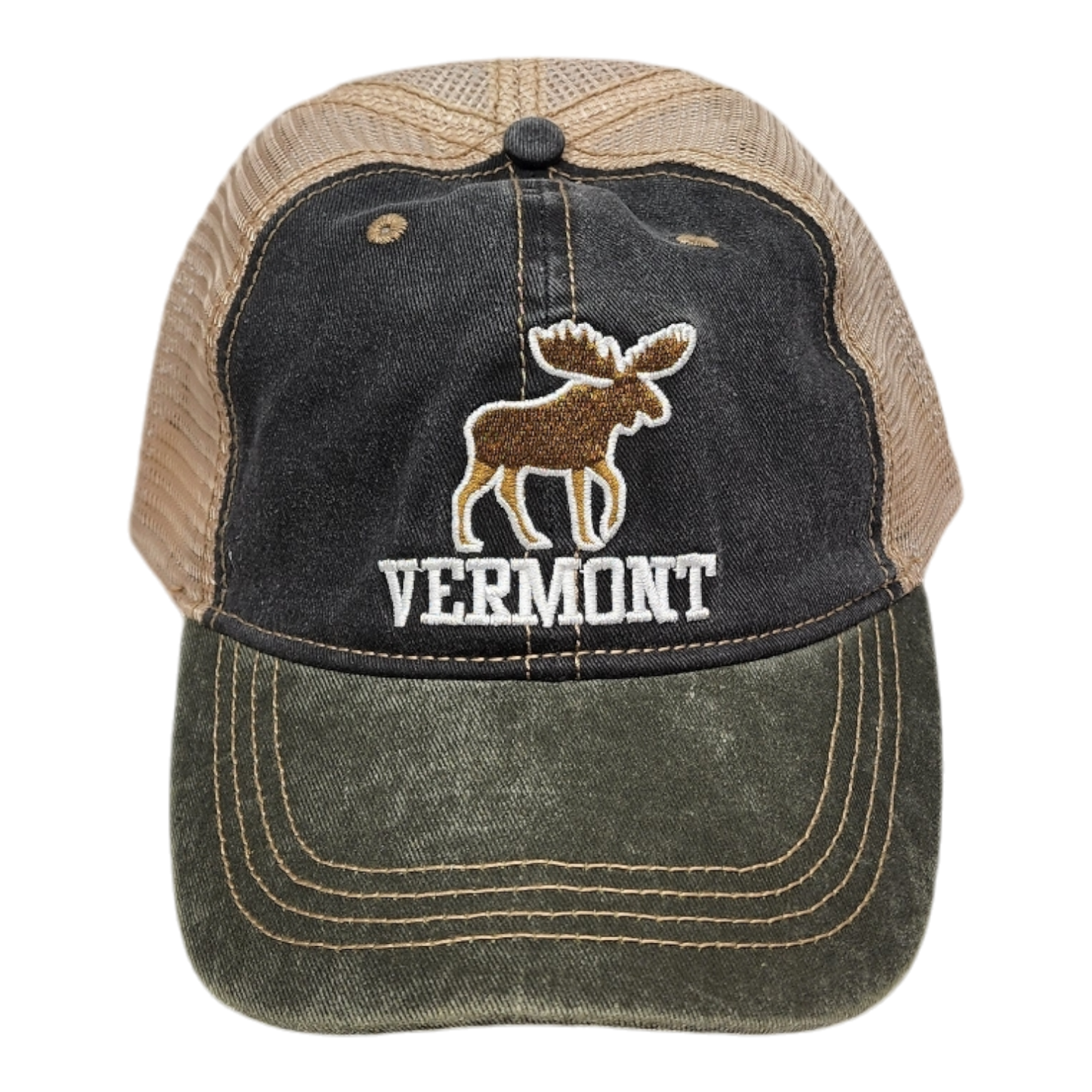 Two Tone Cap Vermont Moose - Green/Blue