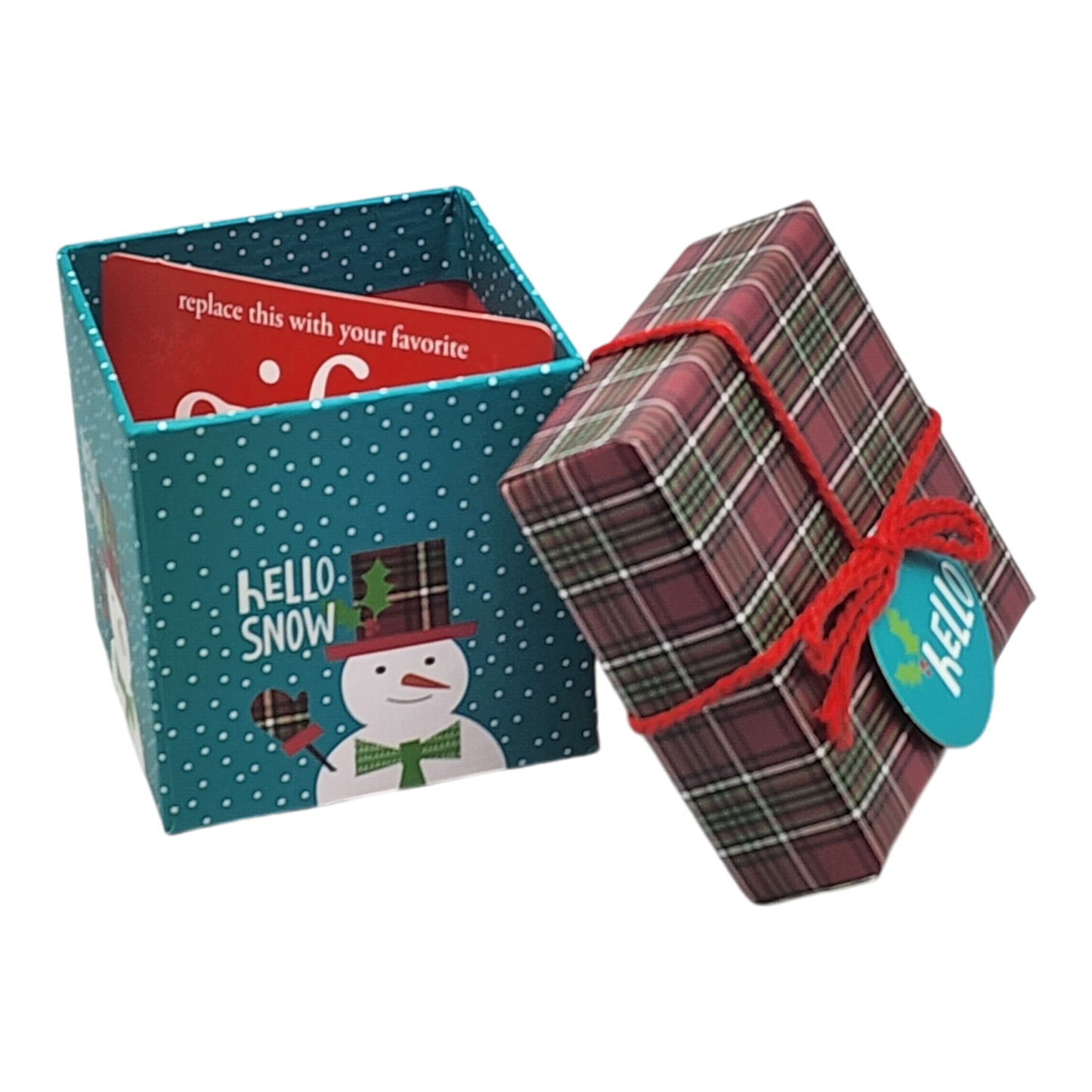 Gift Box Cube for Gift Cards - 3" x 3" - Hello Snow