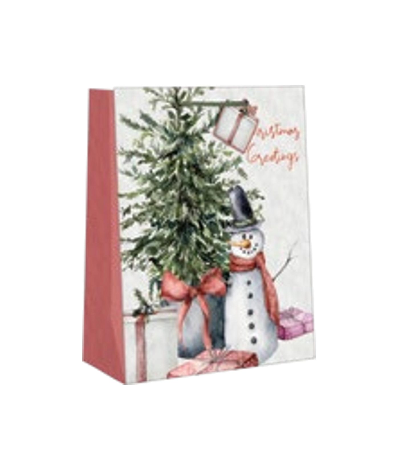 Traditional Small Gift Bag - Season's Greetings Snowman