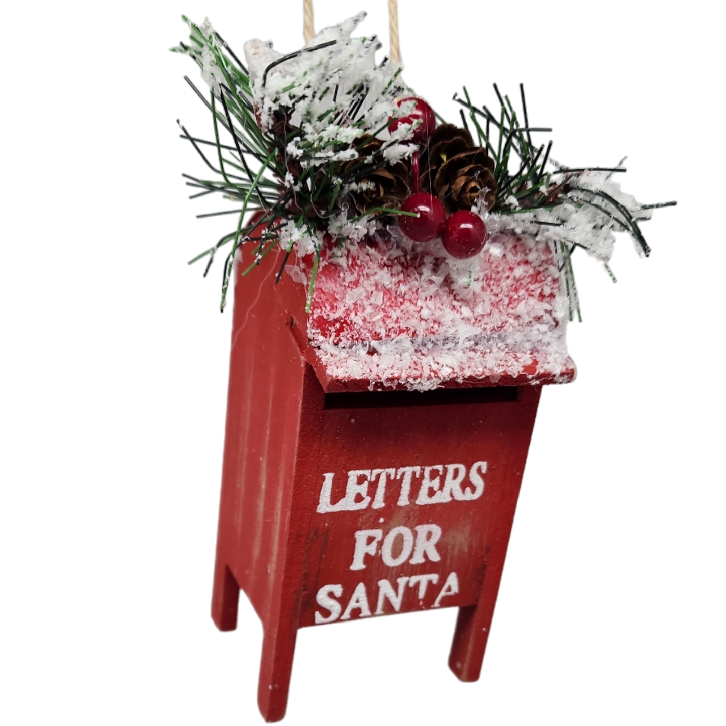 Wooden Christmas Mailbox Ornament -