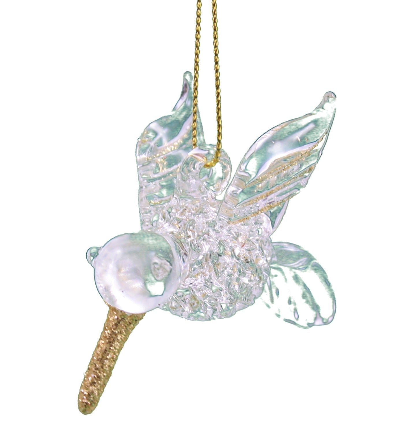 Spunglass Ornament - Gold Humming Bird