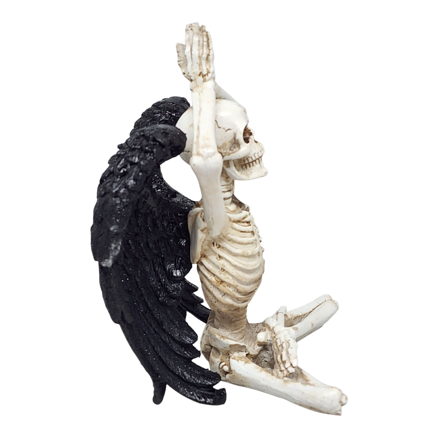 Yoga Skeleton Figurine - Urdhva Hastasana in Sukhasana Pose