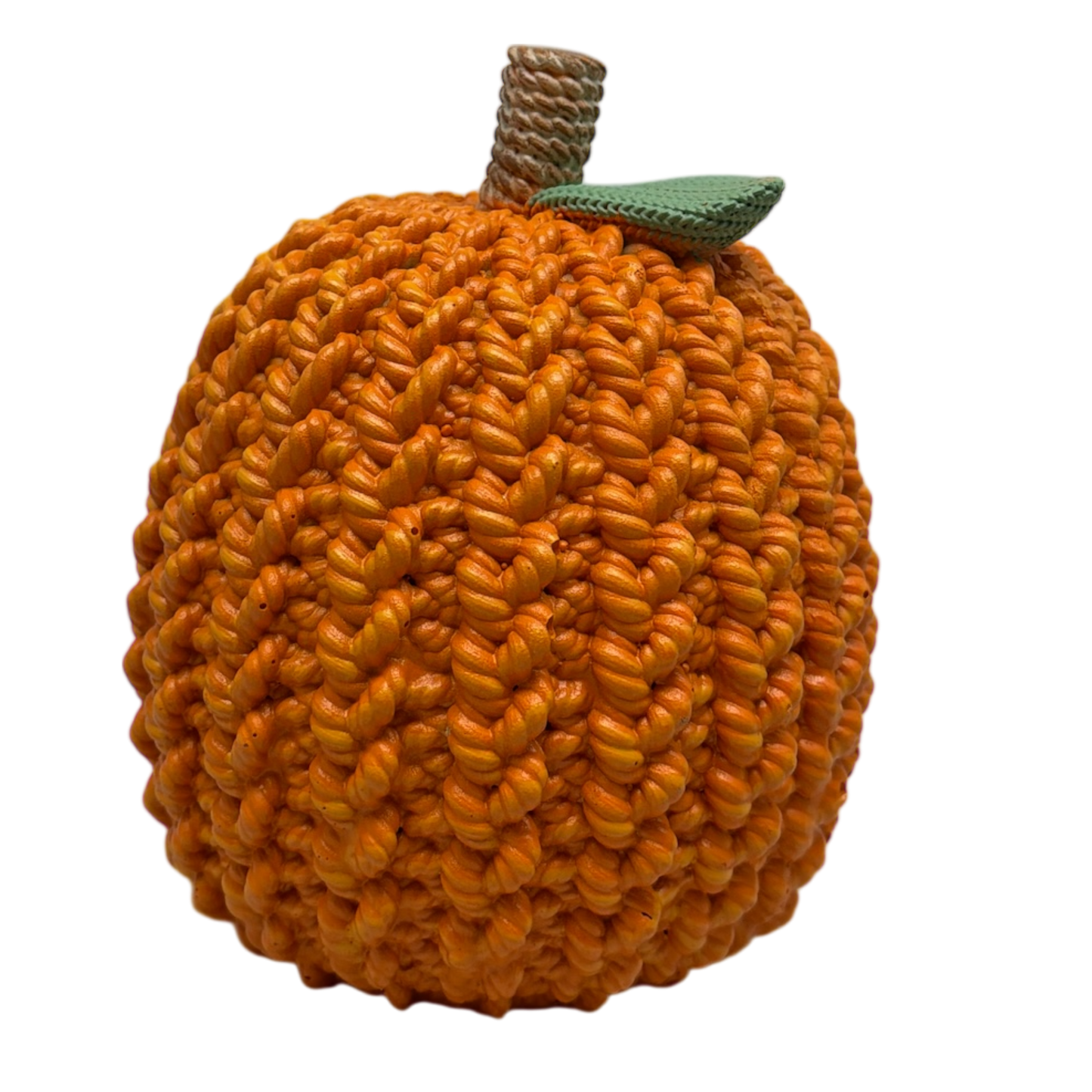 Cable Knit Look Harvest Pumpkins - Orange