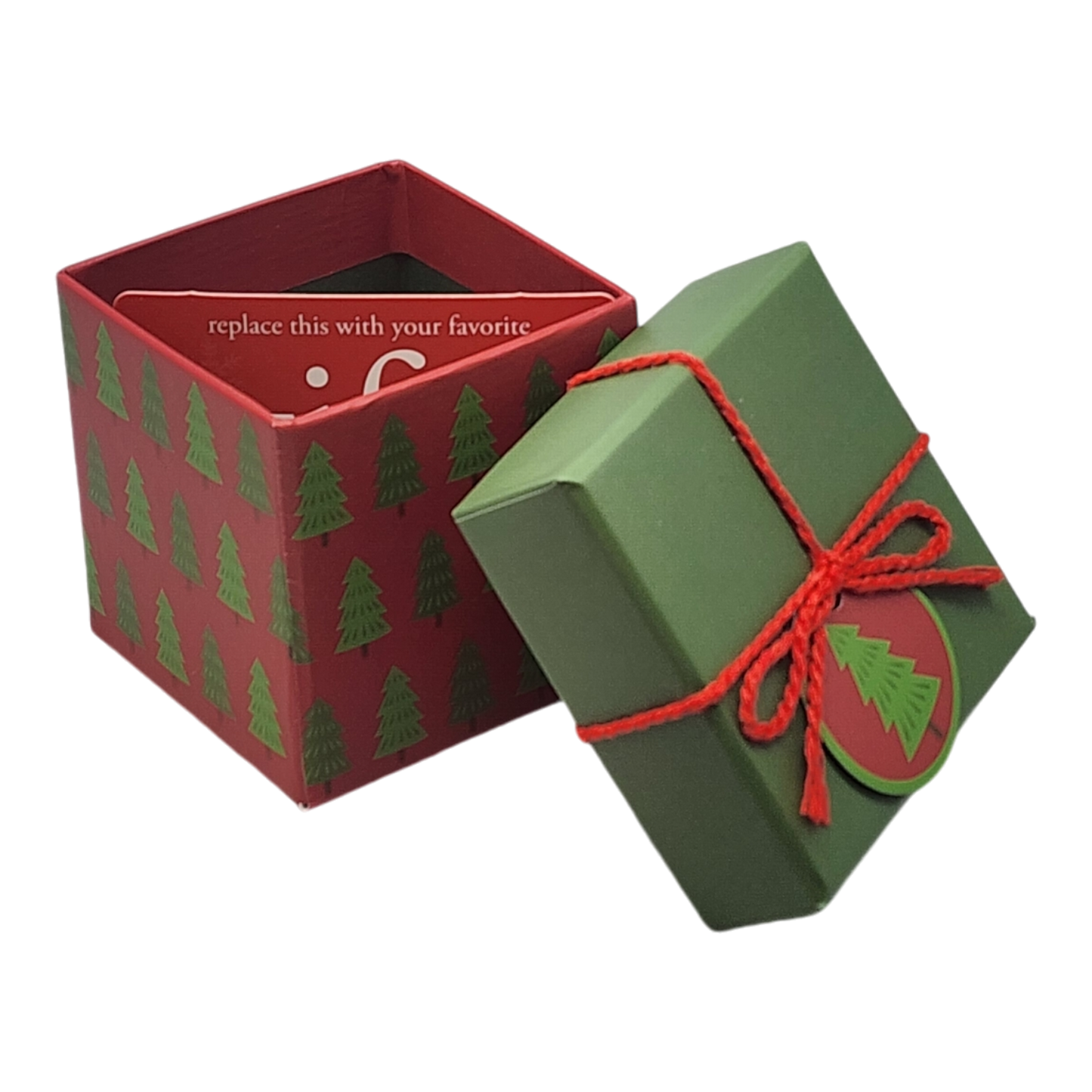 Gift Box Cube for Gift Cards - 3" x 3" - Trees