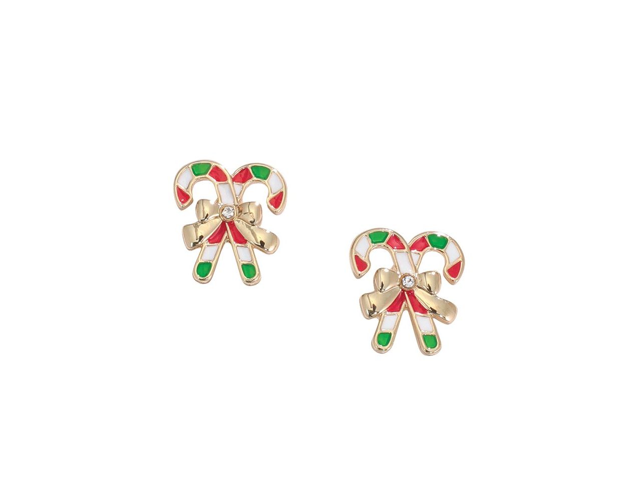 Gold CandyCane with Ribbon - Earrings
