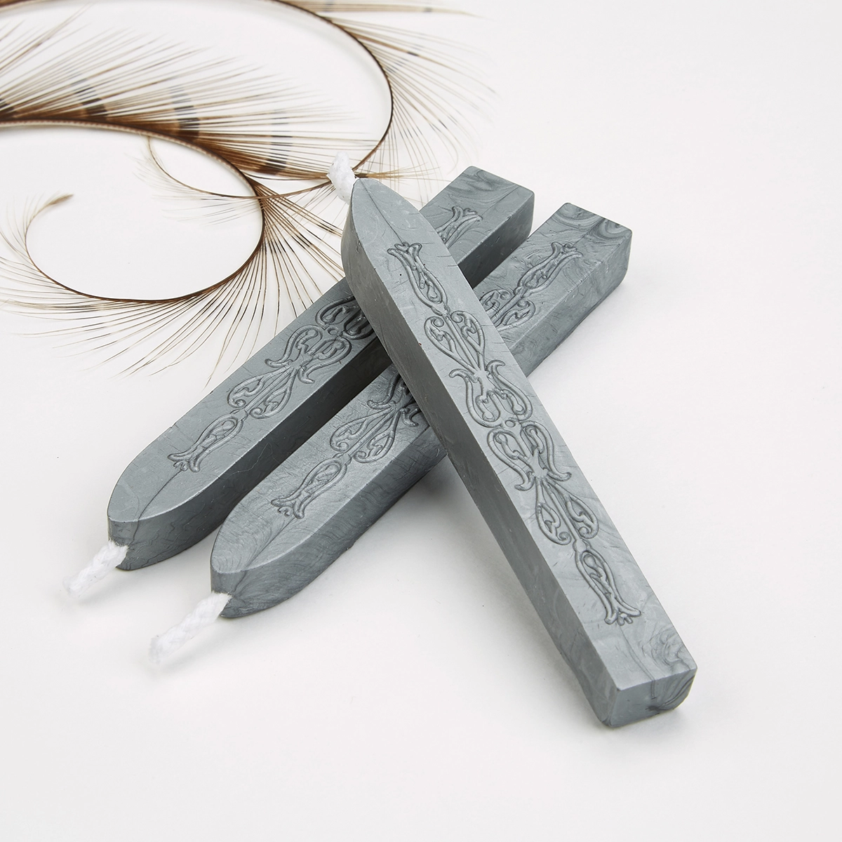 Sealing Wax Sticks with Wick - Set of 3 - Silver