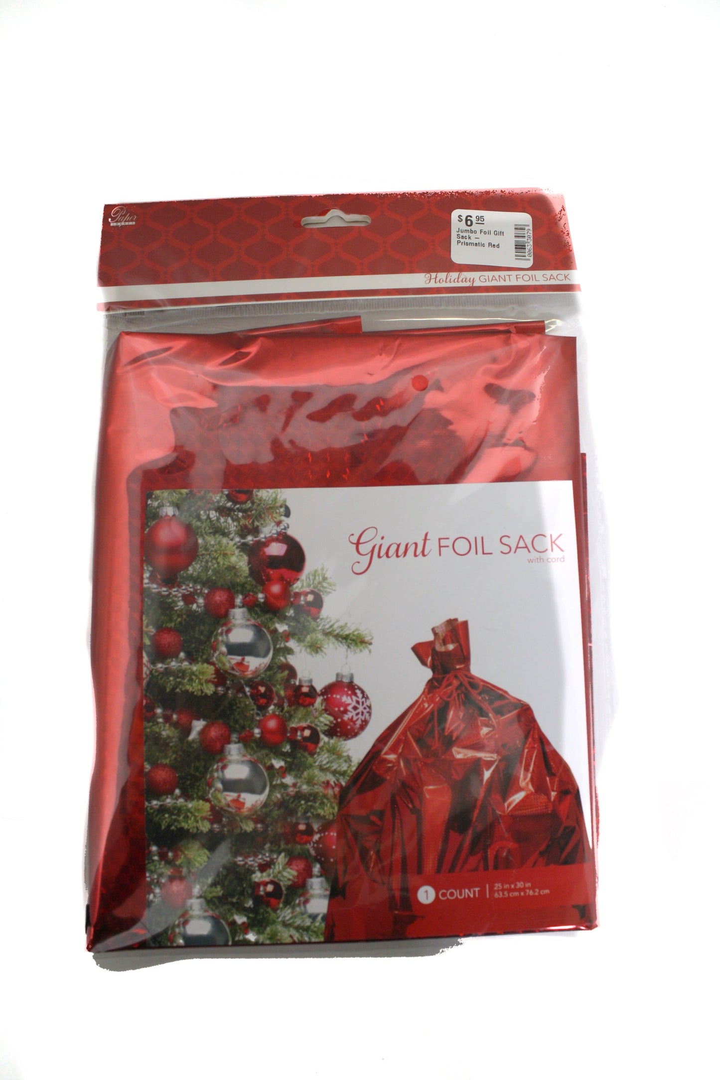 Giant Foil Gift Sack - Prismatic Red