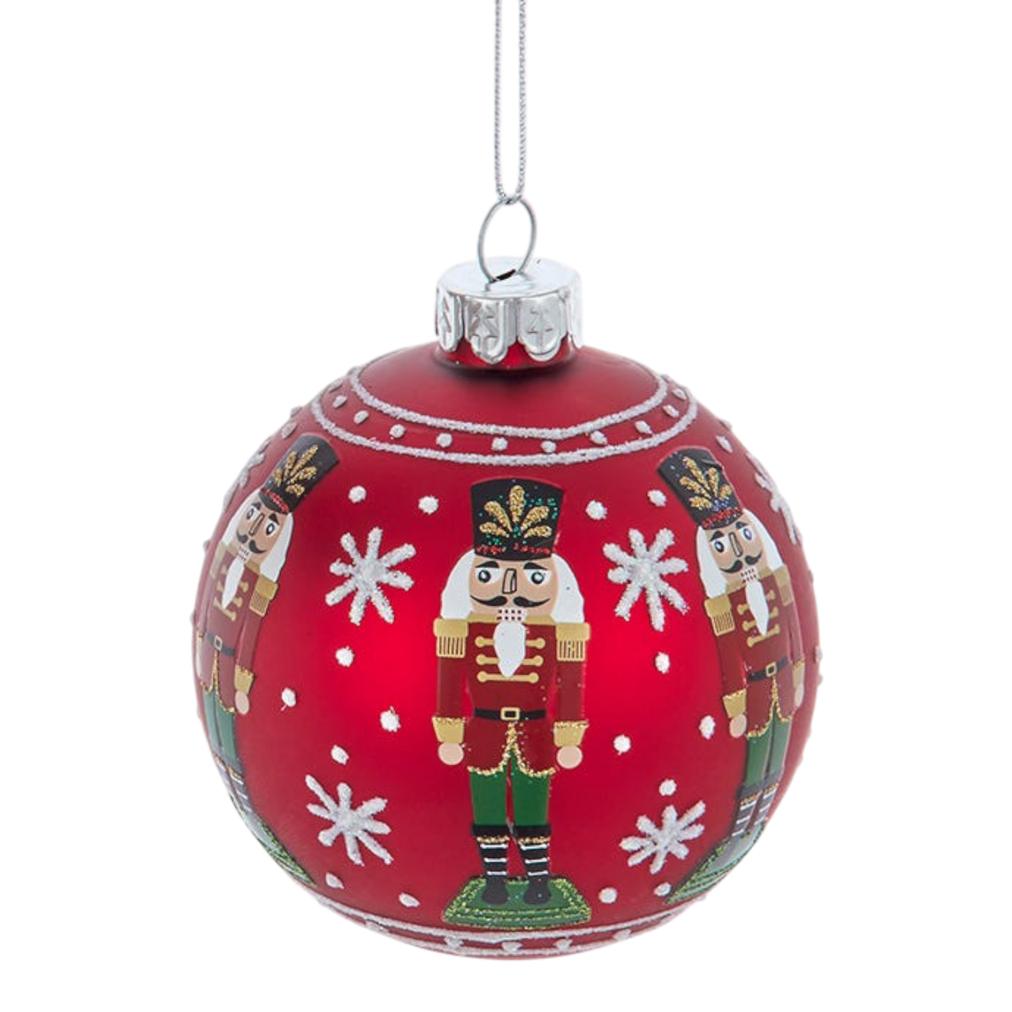 Glass Nutcracker Design Ball Ornaments - 4-Piece Set